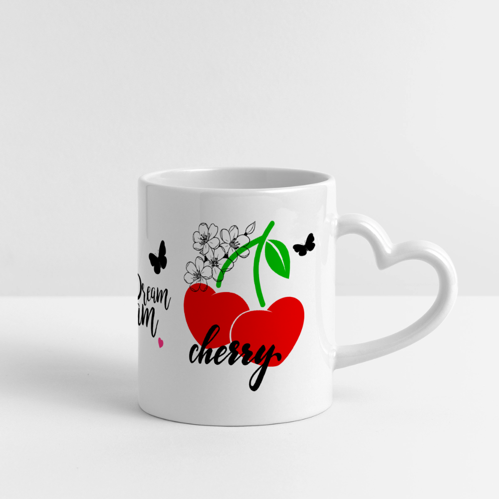 Panoramatasse mit Herzhenkel - Weiß