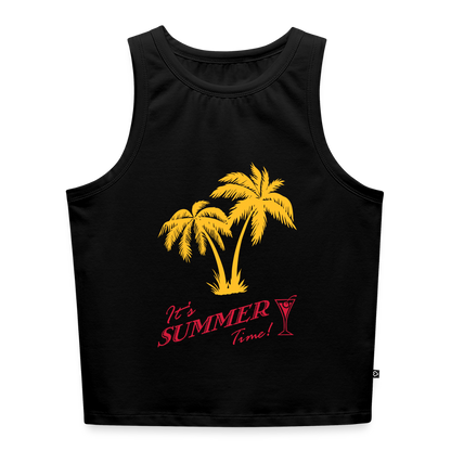 Frauen Cropped Tank Top - Schwarz