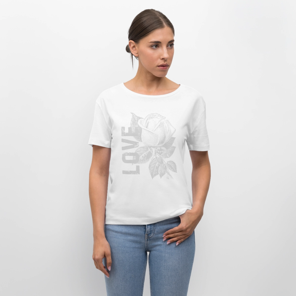 Relaxed Rundhals Frauen Bio-T-Shirt - Weiß