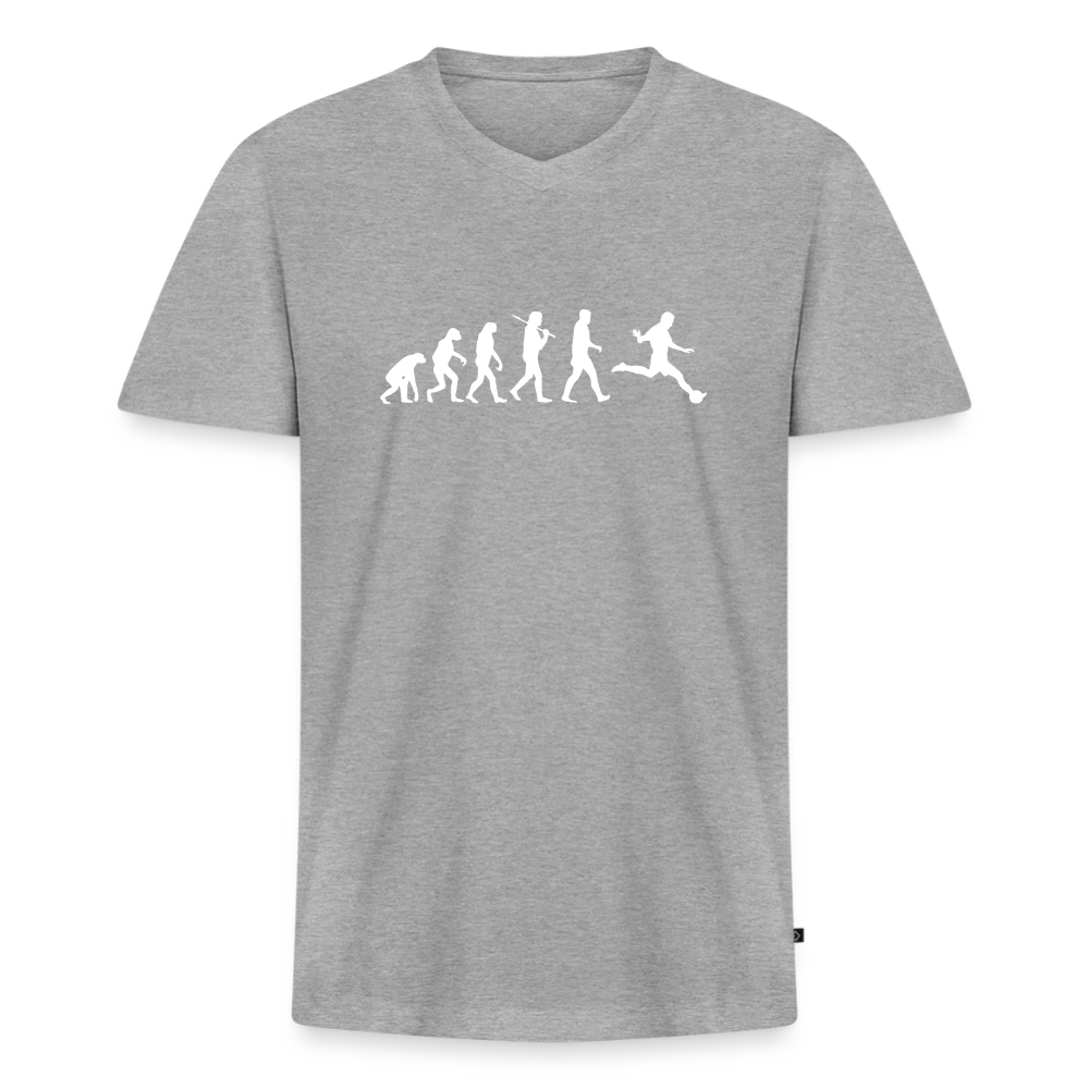Männer Bio-T-Shirt mit V-Ausschnitt - Grau meliert