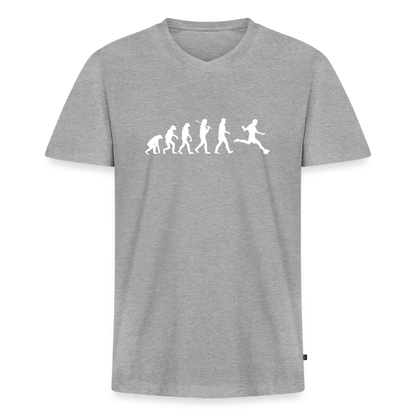 Männer Bio-T-Shirt mit V-Ausschnitt - Grau meliert