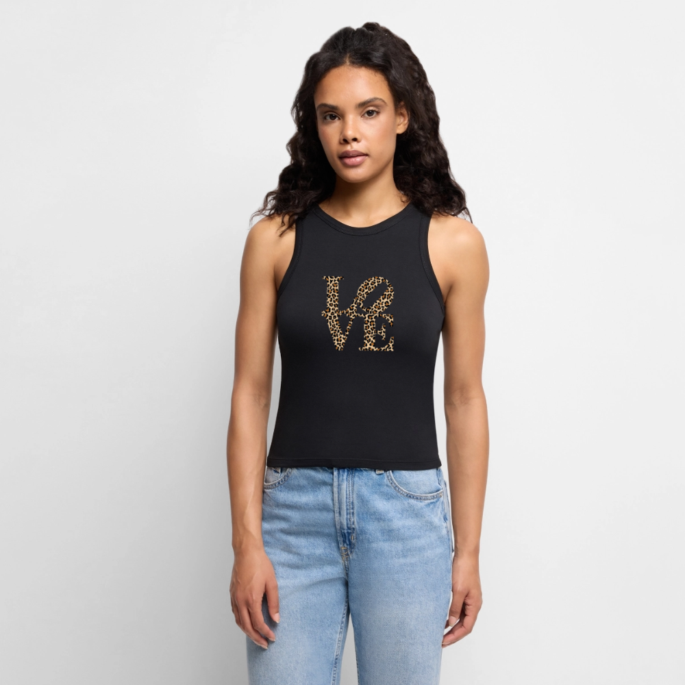 Cropped Frauen Organic Tank Top - Schwarz