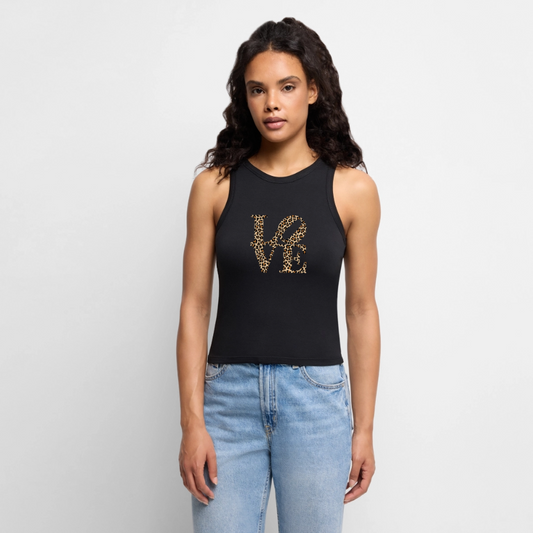 Cropped Frauen Organic Tank Top - Schwarz