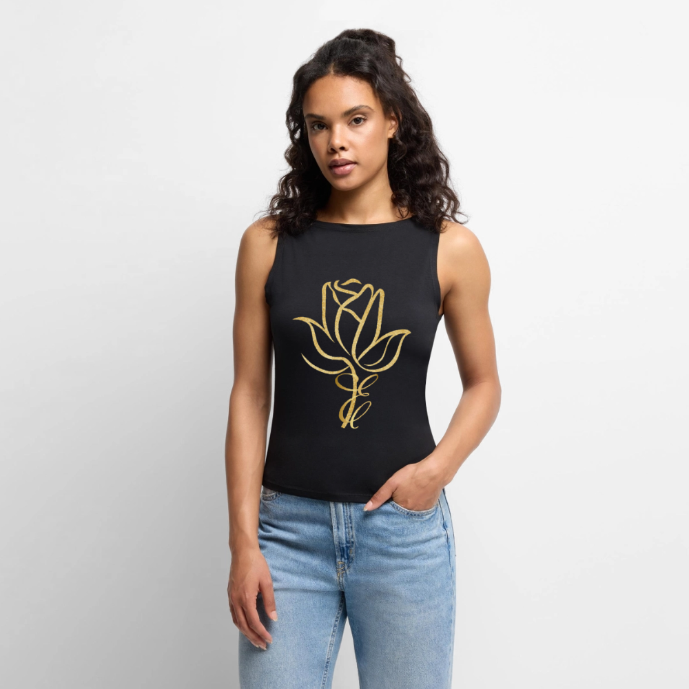 Frauen Tank Top mit U-Boot-Ausschnitt - Schwarz