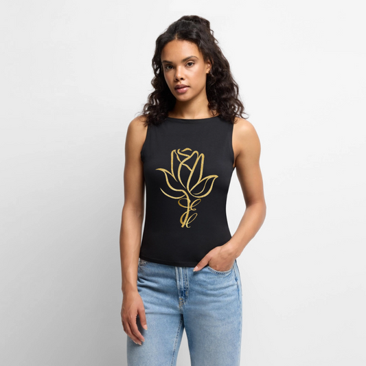 Frauen Tank Top mit U-Boot-Ausschnitt - Schwarz