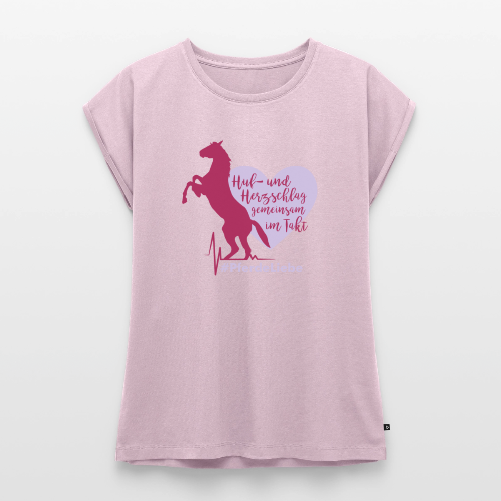 Frauen T-Shirt mit gerollten Ärmeln - Altrosa