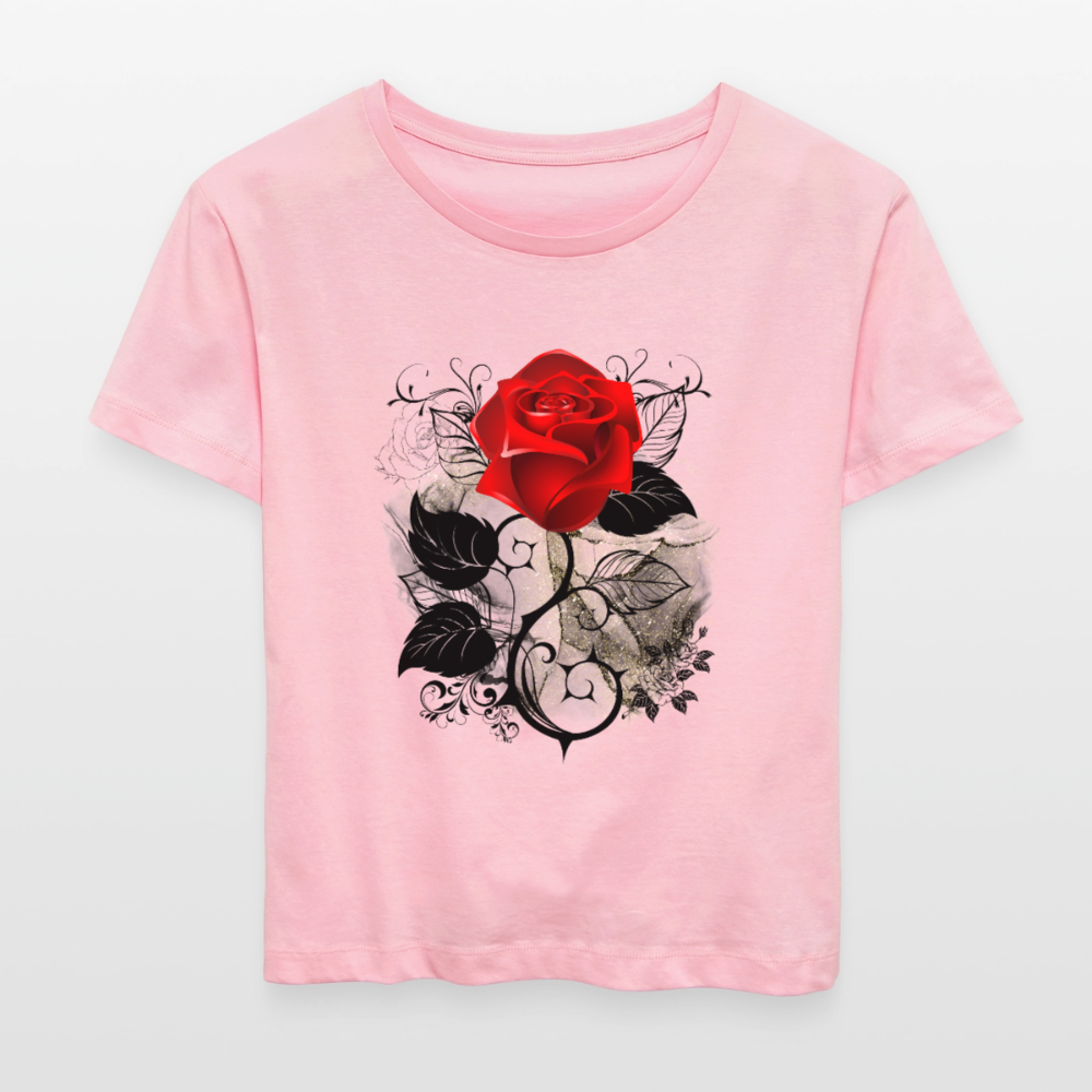 Relaxed Rundhals Frauen Bio-T-Shirt - Hellrosa