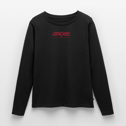 Frauen Premium Langarmshirt - Schwarz