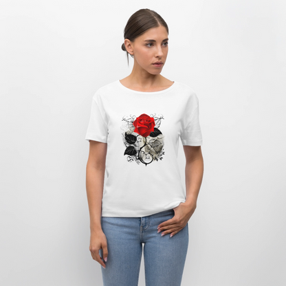 Relaxed Rundhals Frauen Bio-T-Shirt - Weiß