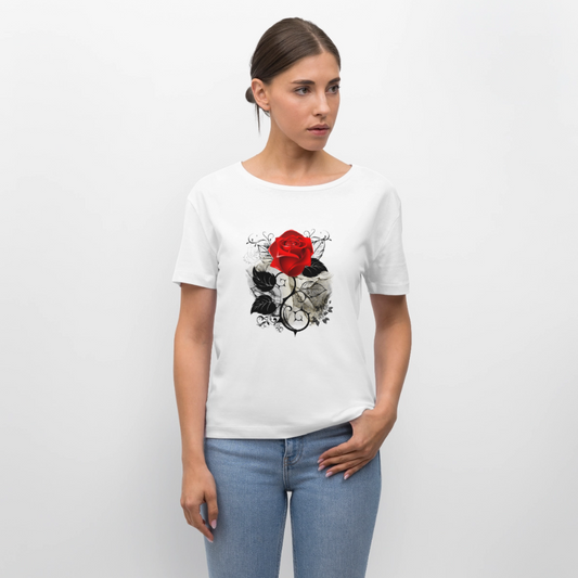 Relaxed Rundhals Frauen Bio-T-Shirt - Weiß