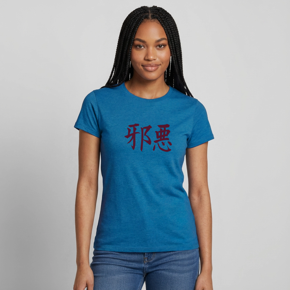 Damen T-Shirt - Antikblaues Saphir meliert