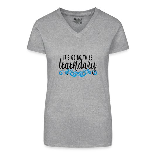 Bio Frauen T-Shirt mit V-Ausschnitt - Grau meliert