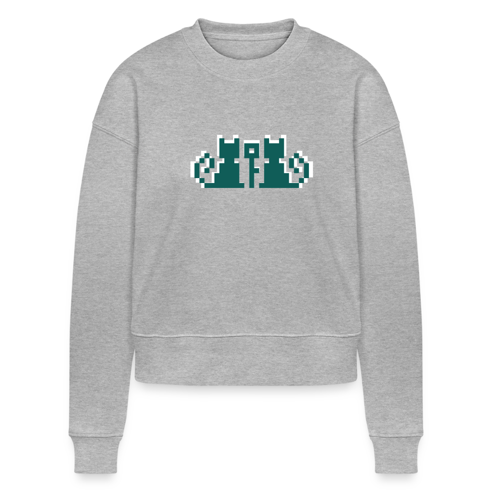 Frauen Bio-Sweatshirt CROPSTER - Grau meliert