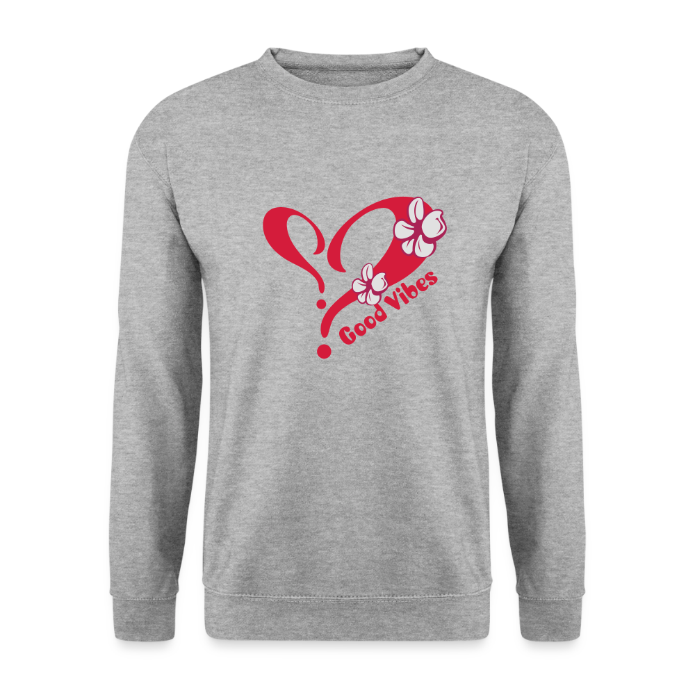 Unisex Pullover - Weißgrau meliert