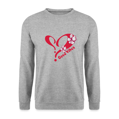 Unisex Pullover - Weißgrau meliert