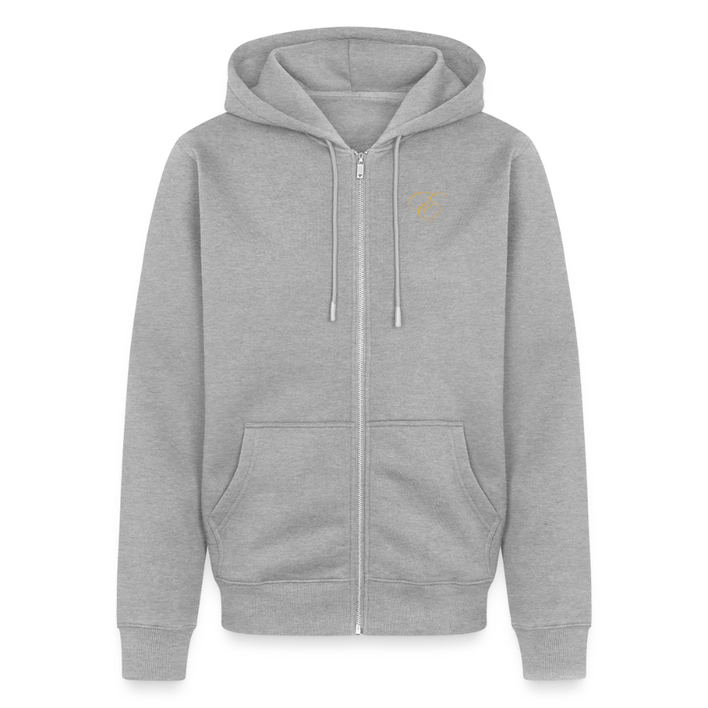 Männer Premium Kapuzenjacke - Grau meliert