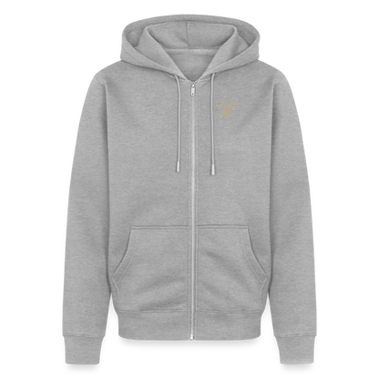 Männer Premium Kapuzenjacke - Grau meliert