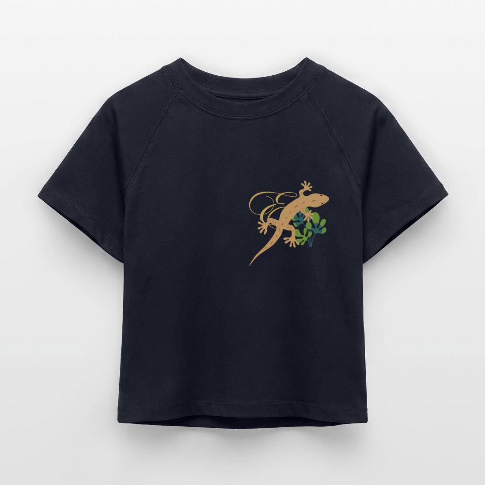 Damen Cropped T-Shirt - Navy