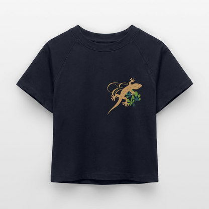 Damen Cropped T-Shirt - Navy