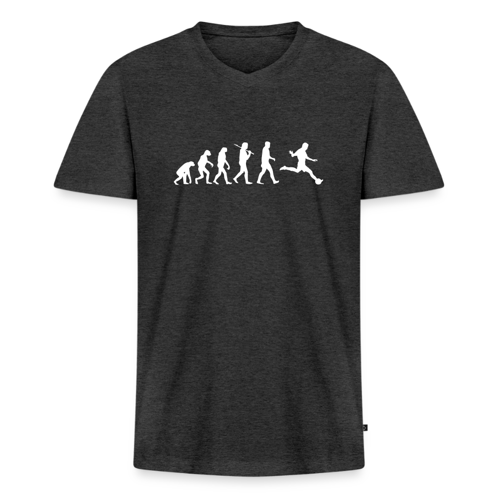 Männer Bio-T-Shirt mit V-Ausschnitt - Anthrazit meliert