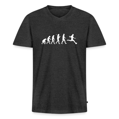 Männer Bio-T-Shirt mit V-Ausschnitt - Anthrazit meliert