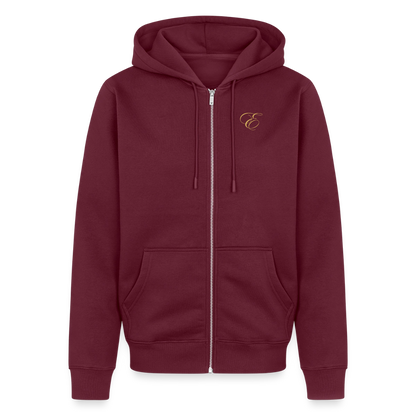 Männer Premium Kapuzenjacke - Burgunderrot