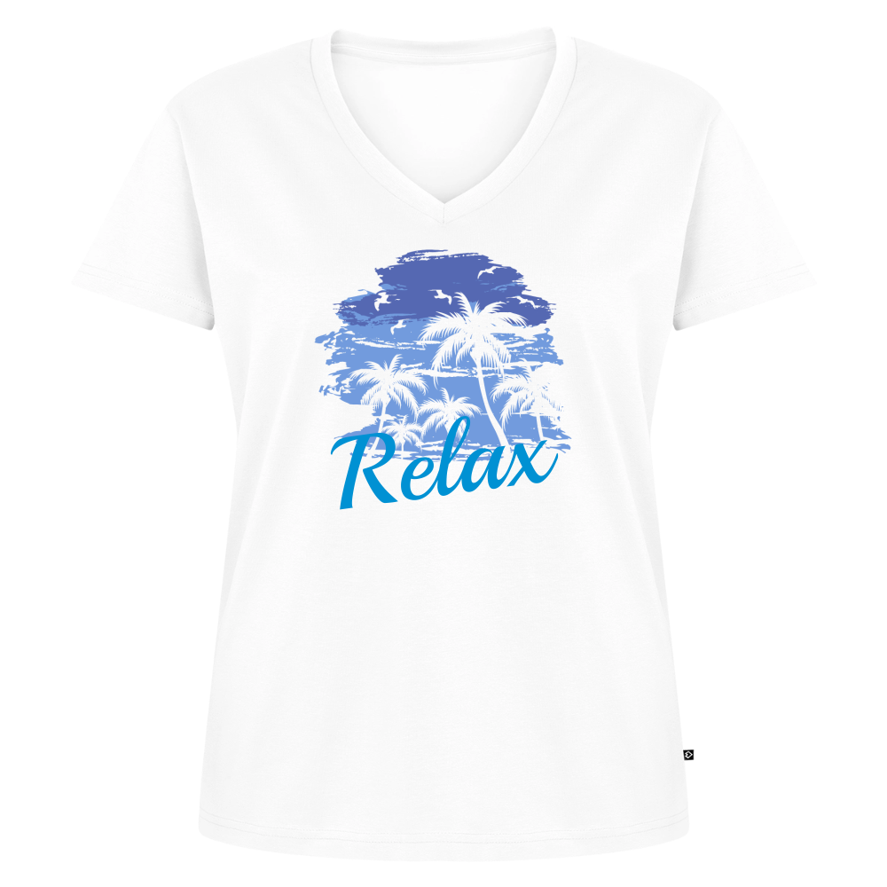 Frauen Bio-T-Shirt mit V-Ausschnitt - Weiß