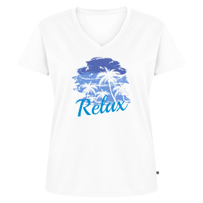 Frauen Bio-T-Shirt mit V-Ausschnitt - Weiß