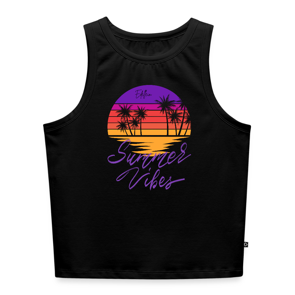 Frauen Cropped Tank Top - Schwarz