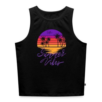 Frauen Cropped Tank Top - Schwarz