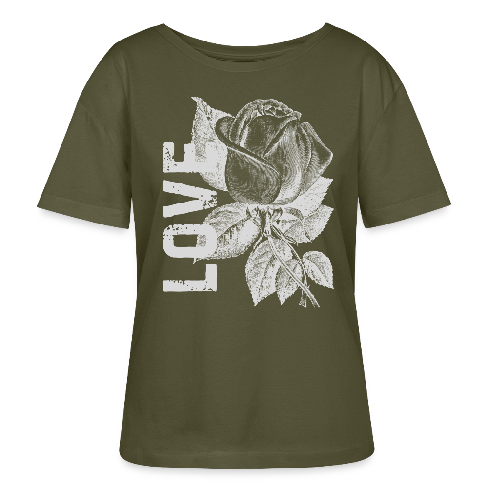 Relaxed Rundhals Frauen Bio-T-Shirt - Khaki