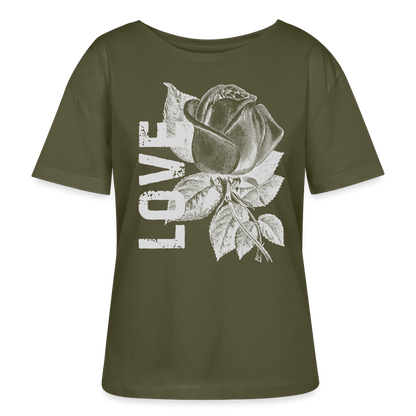 Relaxed Rundhals Frauen Bio-T-Shirt - Khaki
