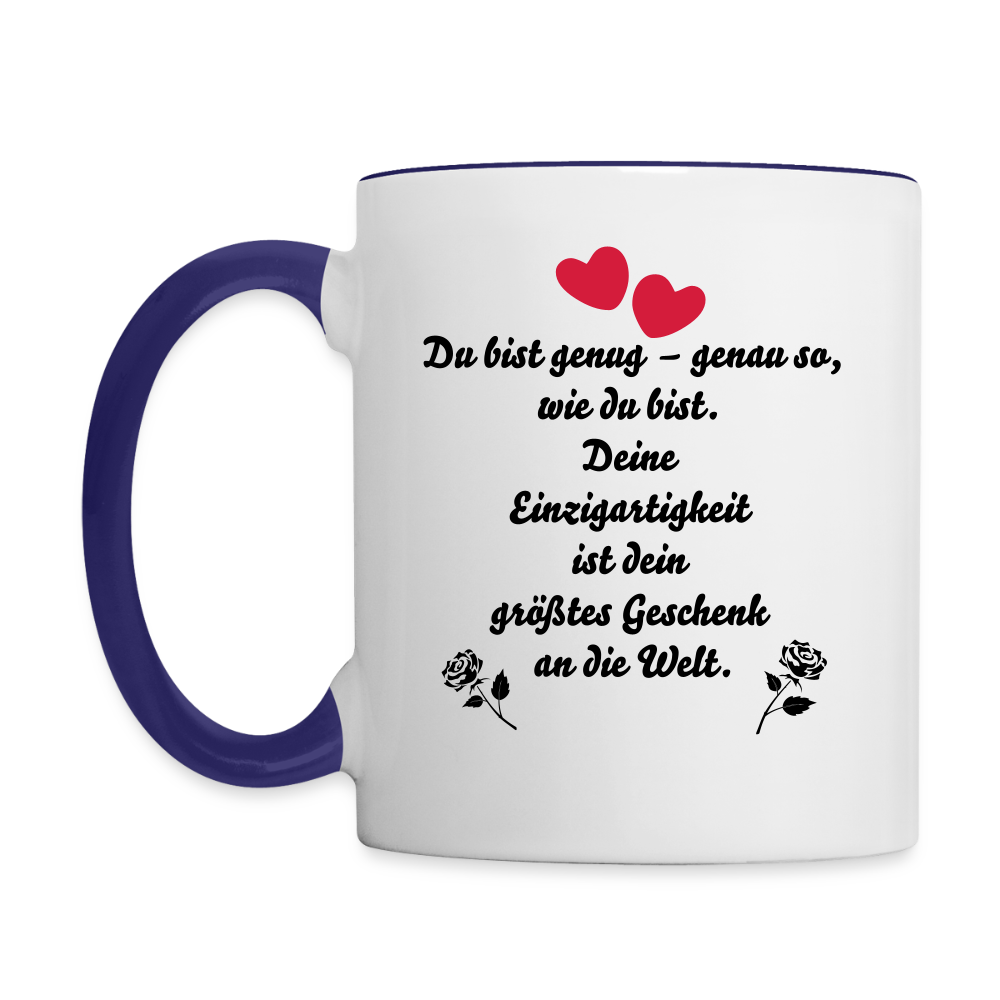 Tasse zweifarbig - Weiß/Kobaltblau