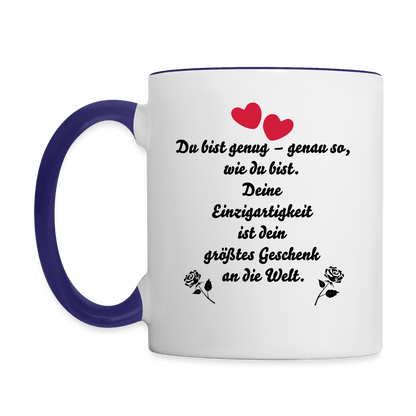 Tasse zweifarbig - Weiß/Kobaltblau