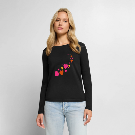 Frauen Premium Langarmshirt - Schwarz