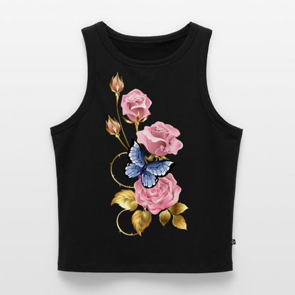 Cropped Frauen Organic Tank Top - Schwarz