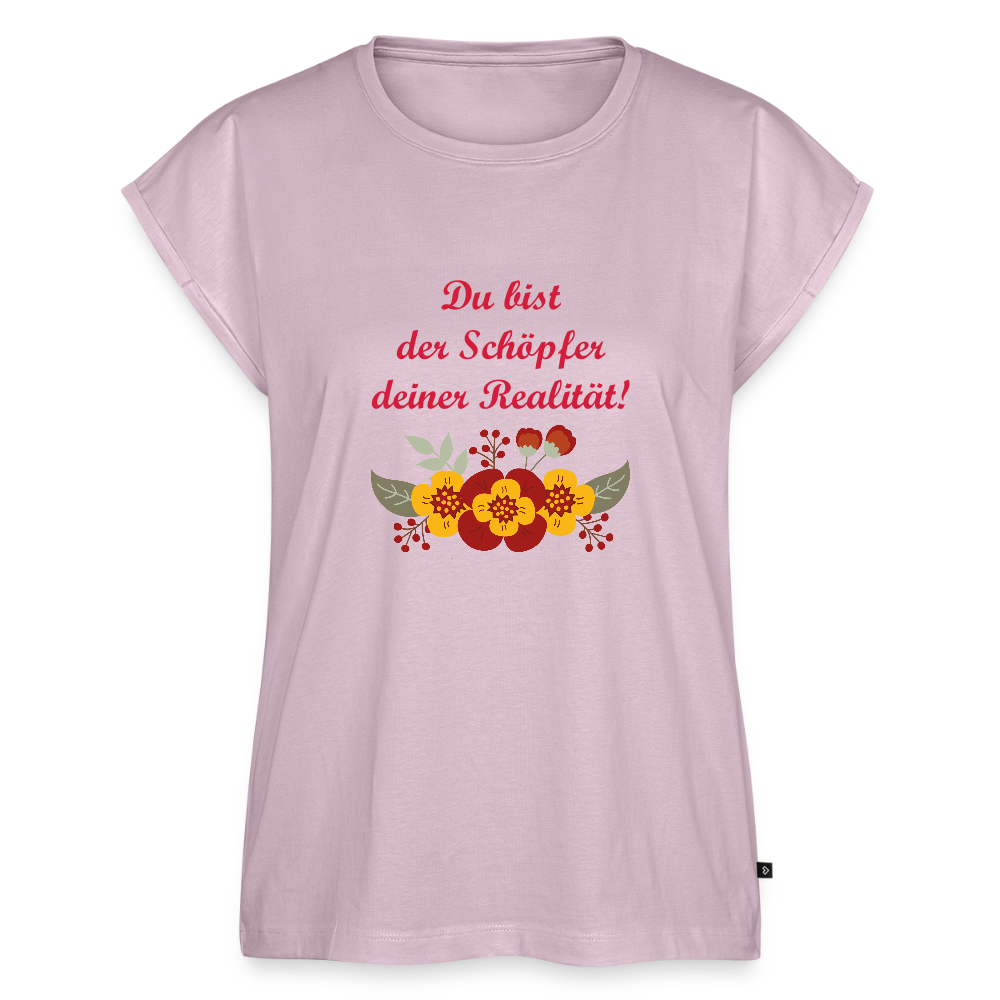 Frauen T-Shirt mit gerollten Ärmeln - Altrosa