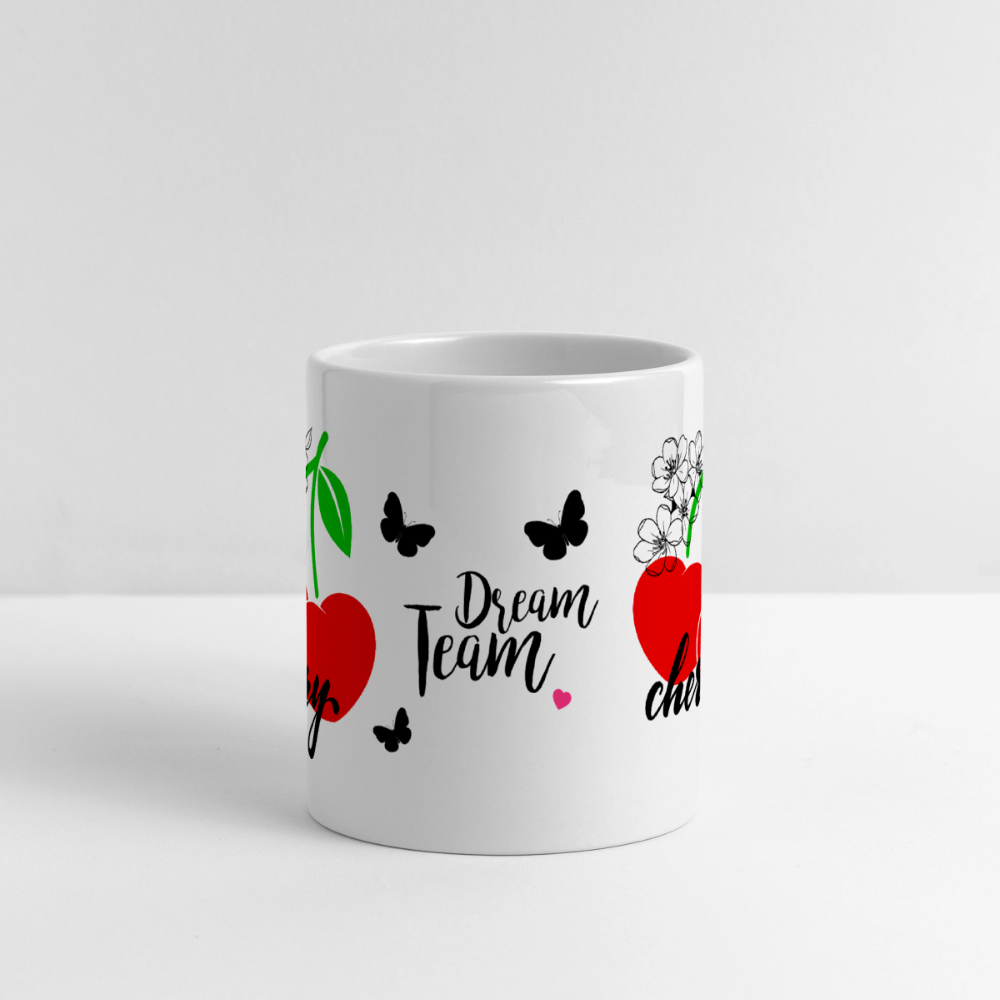 Panoramatasse mit Herzhenkel - Weiß