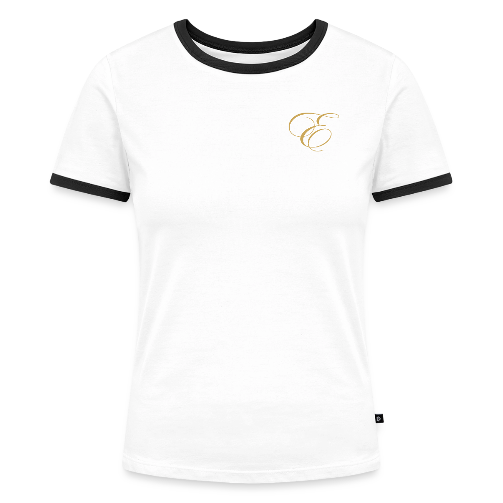 Frauen Kontrast-T-Shirt - Weiß/Schwarz