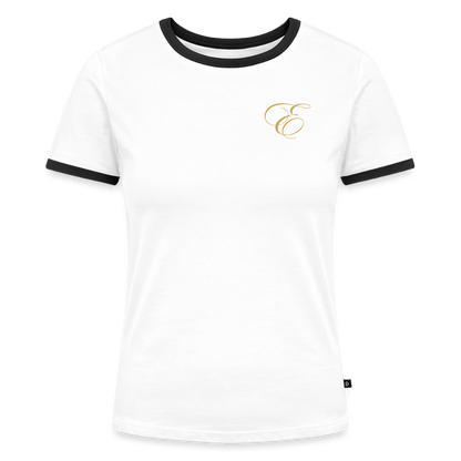 Frauen Kontrast-T-Shirt - Weiß/Schwarz