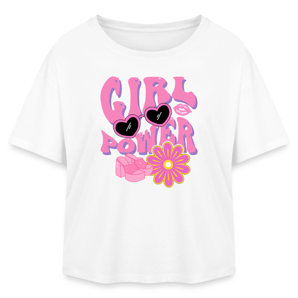 Relaxed Fit Frauen Modal Cotton T-Shirt - Weiß