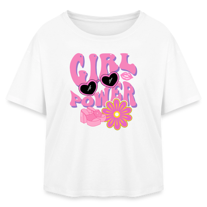 Relaxed Fit Frauen Modal Cotton T-Shirt - Weiß