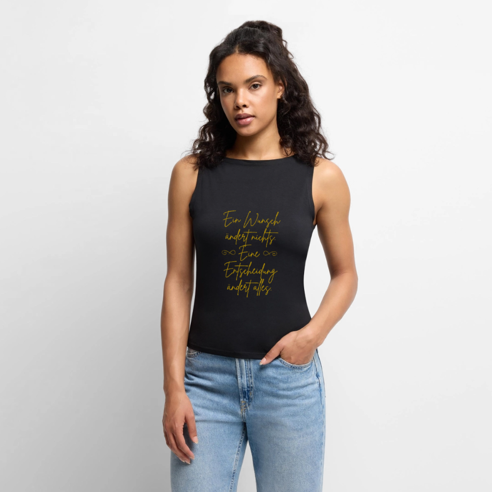 Frauen Organic Tank Top mit U-Boot-Ausschnitt - Schwarz