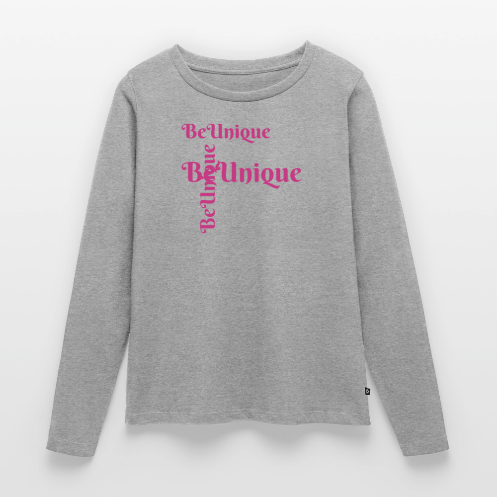 Frauen Premium Langarmshirt - Grau meliert