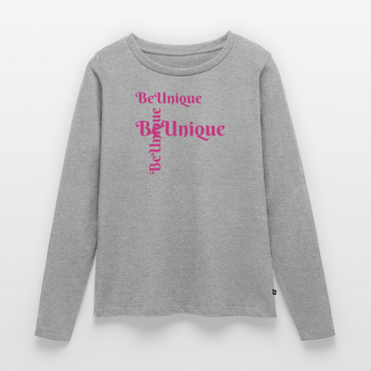 Frauen Premium Langarmshirt - Grau meliert