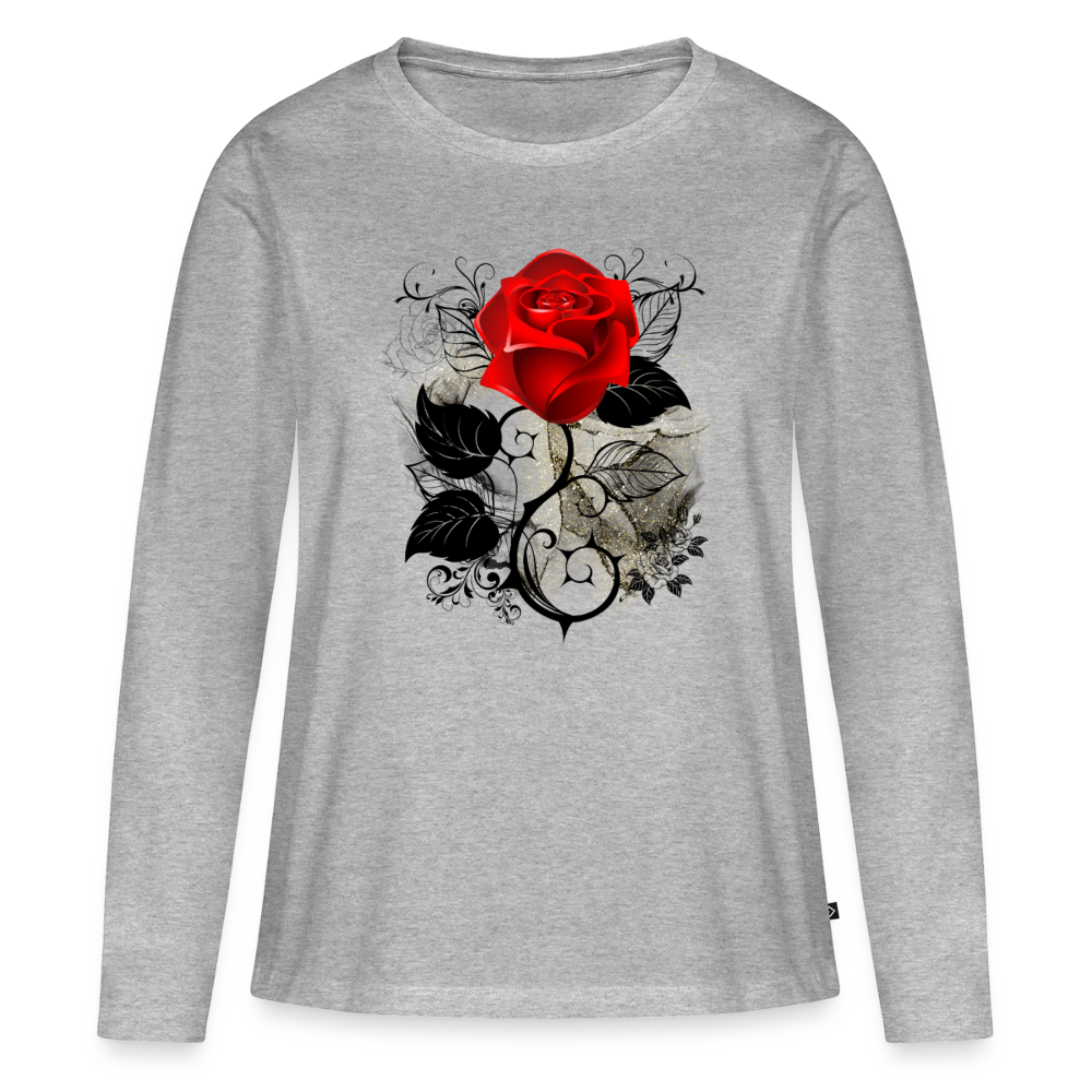 Frauen Premium Langarmshirt - Grau meliert