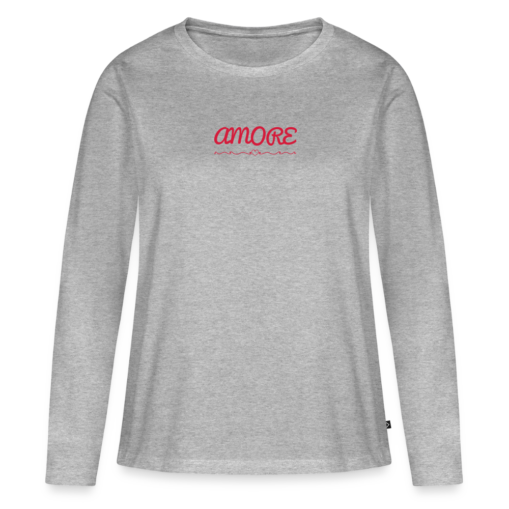 Frauen Premium Langarmshirt - Grau meliert