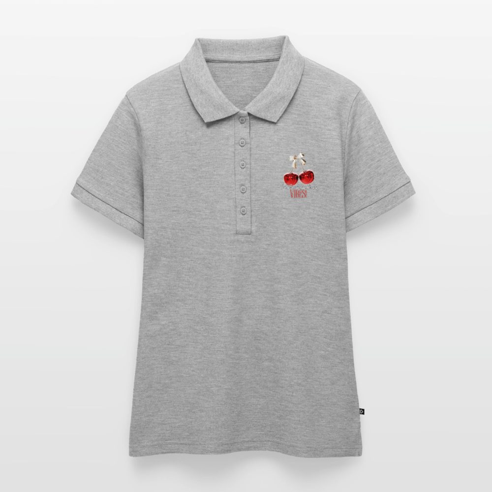 Frauen Premium Bio Polo Shirt - Grau meliert