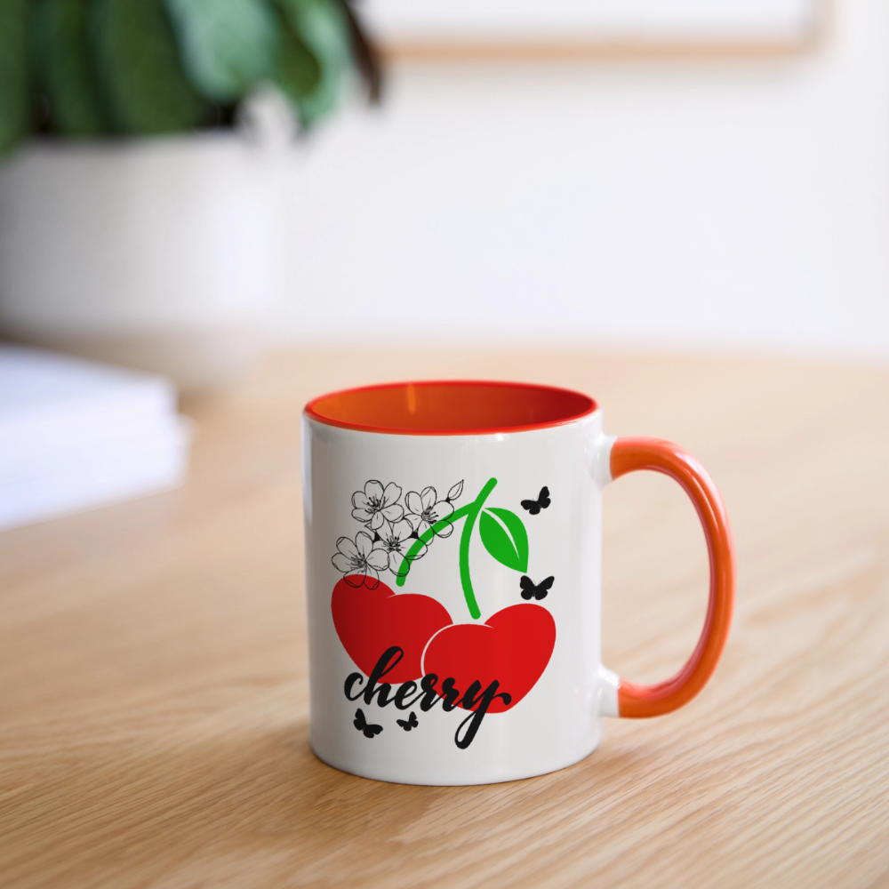 Tasse zweifarbig - Weiß/Orange