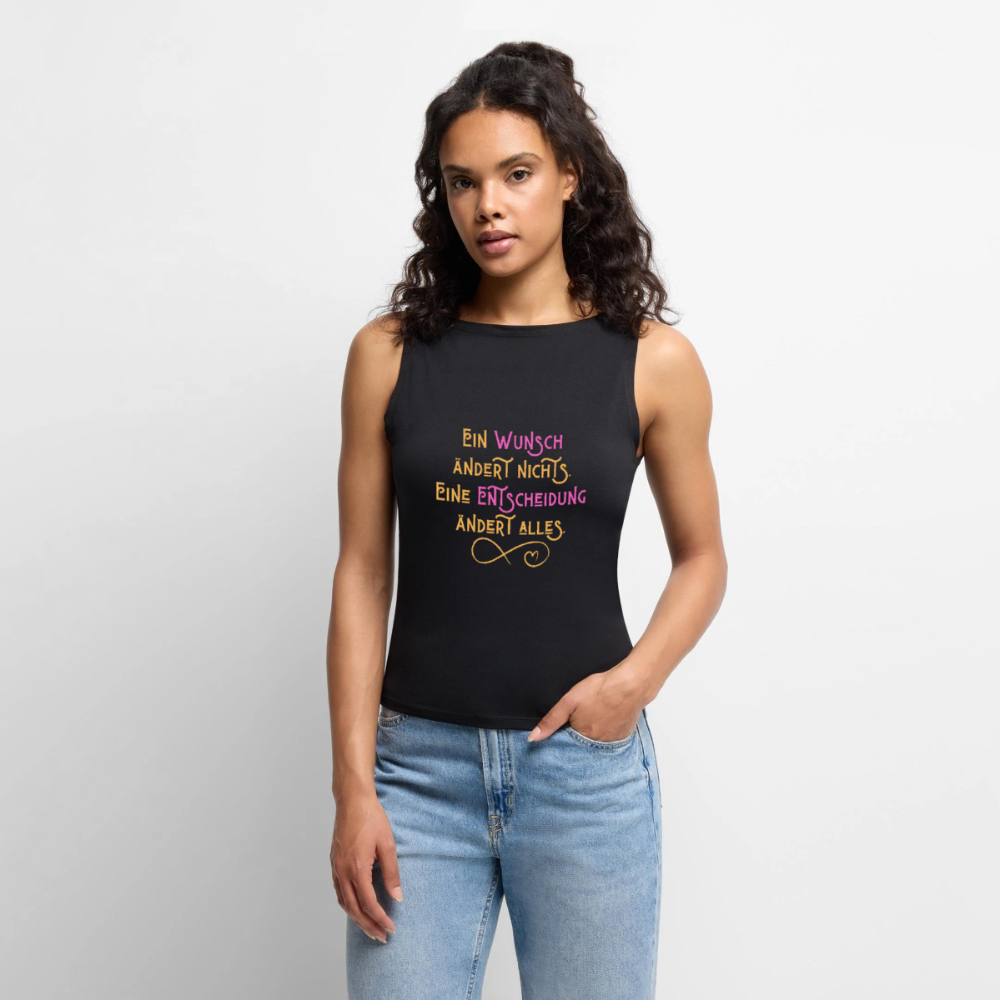 Frauen Tank Top mit U-Boot-Ausschnitt - Schwarz